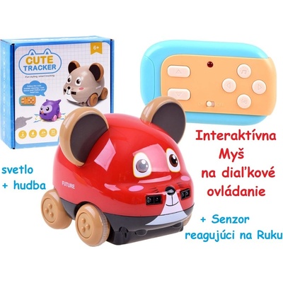 JOKO RC Interaktívna Myš na diaľkové ovládanie + svetlo + hudba červená