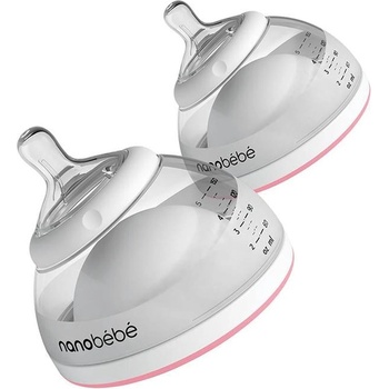 Nanobebe Комплект бутилки за кърма Nanobebe - 2 х 150 ml, розов (31102)
