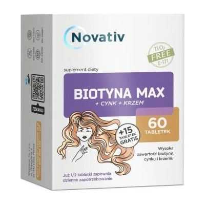 Novativ Biotin MAX+Cync+Silicon 60 tablet + 15 tablet