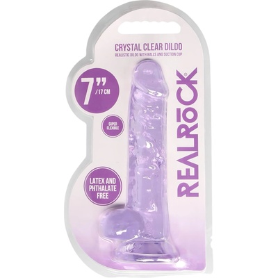 RealRock - прозрачно реалистично дилдо - лилаво (17 см)