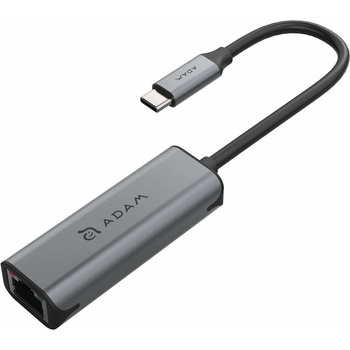 ADAM elements Casa USB-C with Ethernet Adapter 2.5Gb/s - адаптер USB-C към Ethernet за компютри с USB-C порт (тъмносив)