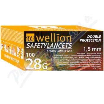 MEDTRUST H.M.B.H Wellion Safety Lancets jednoráz.bezp.jeh.28G 100ks