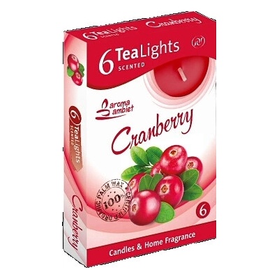 Santo Candles Tea Lights Cranberry 6 ks