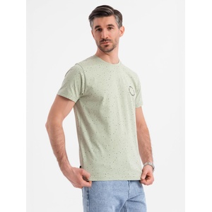 Ombre Clothing Мъжка памучна тениска с щампа и кръгло деколте - мента Ombre Clothing | Zelen | МЪЖЕ | S