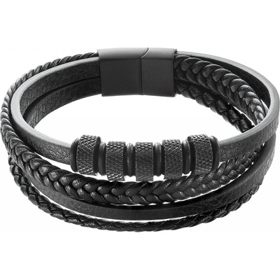 Pavona náramek pánský s koženkovými pásky 43036.3 černý