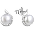 Agato Stříbrné náušnice s perlou a zirkony AGT-E073PW-P