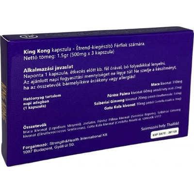 King Kong dietary supplement capsules for men 3 pcs