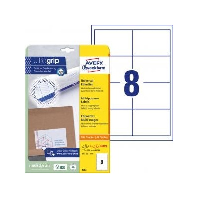 Etikety univerzálne 97x67,7mm Avery A4 25+5 hárkov