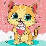Ideyka Painting by numbers for kids 25x25cm KHO6260 Raspberry ice cream AP0068