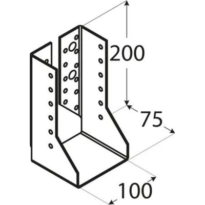 Domax WBZ 32 trámová topánka uzavretá 100x202x2,0 mm