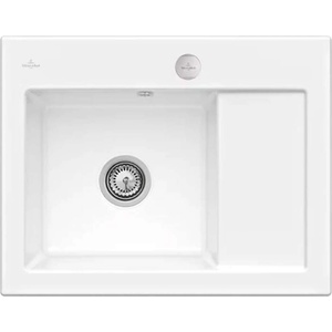 Villeroy & Boch Subway 45 - Керамична мивка 65x51 см, ексцентрично управление, CeramicPlus, Stone White 331202RW (331202RW) Мивка за вграждане