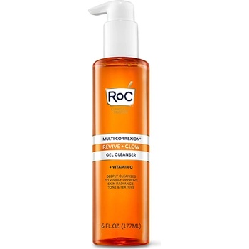 RoC Multi Correxion Revive & Glow Gel Cleanser + Vitamin C ревитализиращ почистващ продукт, обогатен с клинично доказана гликолова киселина и витамин c за жени 177 мл