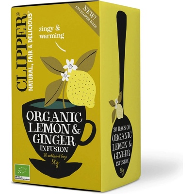 Clipper Organický citrón a zázvor 50 g