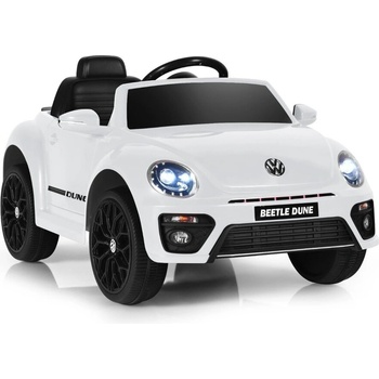 Costway Детско електрическо автомобилче VW Beetle с дистанционно управление, бял