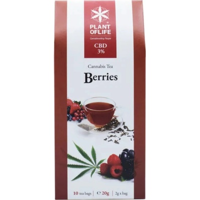 Plant of Life Konopný čaj Plant of Life 2,5%-3% CBD Infusion Tea Berries 20 g