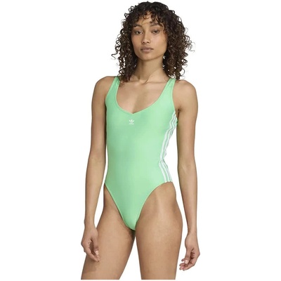 Adidas Бански костюм Adidas Originals Adicolor 3 Stripes swimsuit - Green (Semi Screaming Green)