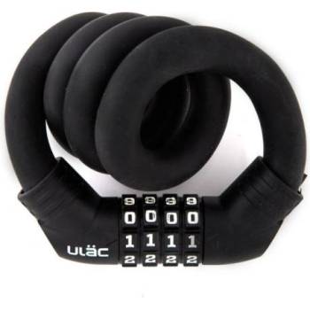 ULAC Велоключалка с кабел спирала Ulac 1970 black с шифър