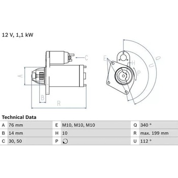 BOSCH Startér BO 0986020900