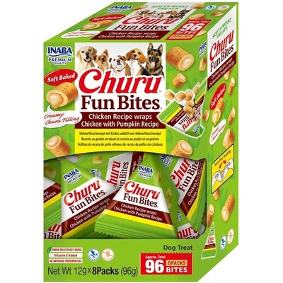INABA Dog Churu Fun Bites Chicken with Pumpkin wrapy s kuřecím masem a dýní 8 x 12 g
