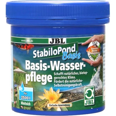JBL StabiloPond Basis - Основна грижа за всеки тип градинско езеро - създава естествена среда, стабилизира КН, GH и pH, 100 гр за 1000 л, 250 гр