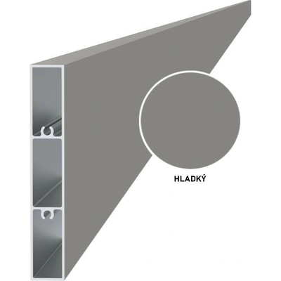 Hliníková plotová lamela 100x16 mm, tvar obdélník, šedá RAL9007, hladký povrch 3m +/- 5mm (AL-PV3-S-3)