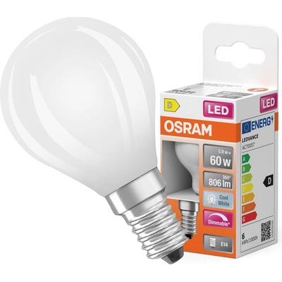 Osram LED žiarovka E14 P45 6,5W = 60W 806lm 4000K Neutrálne 320° Stmievateľné vlákno SUPER STAR