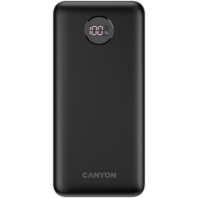 CANYON PB-2002, 20000 mAh, USB Type-C, LCD дисплей, USB 3.0, Черна (CNE-CPB2002B)