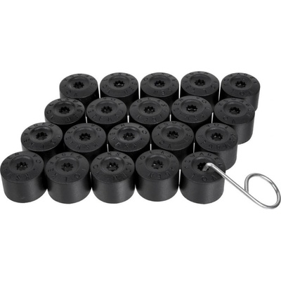 Kryty skrutiek, na skrutky kolies pre vozidlá VOLKSWAGEN 17mm, 20ks sada, čierne