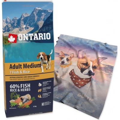 Ontario Adult Medium 7 Fish & Rice 12 kg