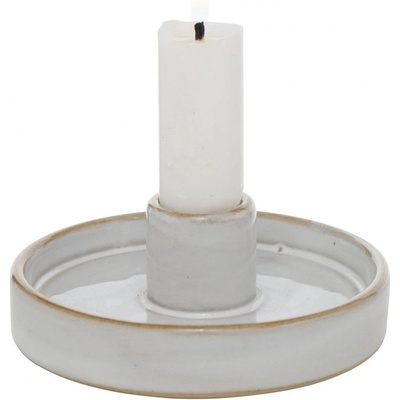 Boltze Home Kulatý porcelánový svícen, 4 cm, MARIMA, šedý šedá