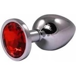 Fantasy by Cottelli Silver Small Butt Plug with Red Diamond