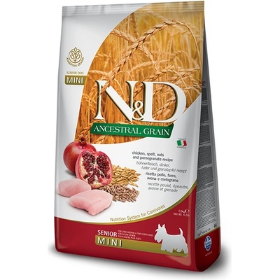 N&D Dog AG senior mini, chicken spelt oats & pomegranate 2,5 kg