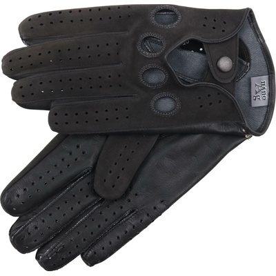 Špongr Pánské kožené řidičské rukavice BOHEM antracit/černá s podšívkou NanoAg