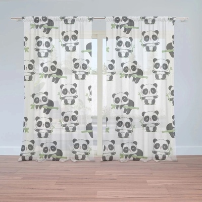 Sablio Záclony Pandy s vetvičkou: 2ks 150x250cm