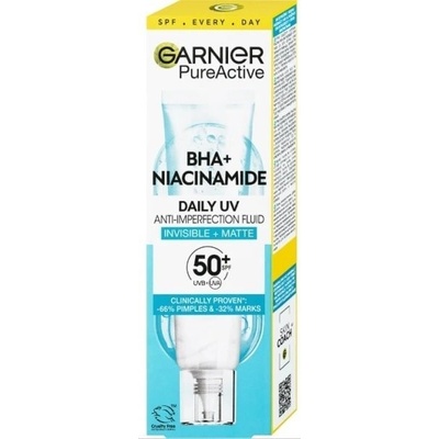 Garnier Pure Active BHA + Niacínamid UV fluid proti nedokonalostiam SPF50+ 40 ml