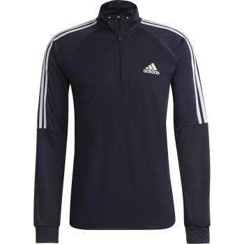 Adidas Мъжко горнище с цип Adidas Sereno Long Sleeve Zip Top Mens - Navy/White