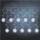 EMOS LED vianočný záves vločky 135x50 cm vnútorná studená biela