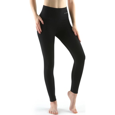 Gina s vysokým pasem sportovní dlouhé bezešvé klasické jednobarevné ECO Bamboo Sport 95037P černé