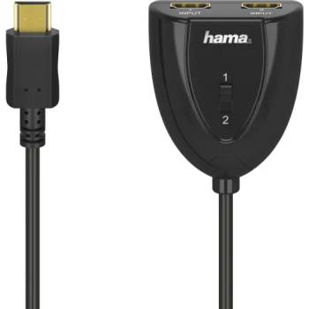 Hama Превключвател 2 в 1 HDMI, 2 x HDMI женско - HDMI мъжко, Черен (HAMA-205161)