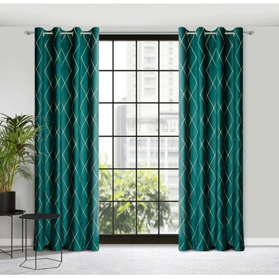 Pierre Cardin ZATEMŇOVACÍ ZÁVES NA KRÚŽKOCH PIERRE CARDIN MARGO 140X250 CM TYRKYSOVÁ