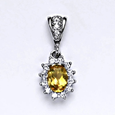 Čištín Zlatý přívěsek Kate přírodní citrín pálený P 1480/2