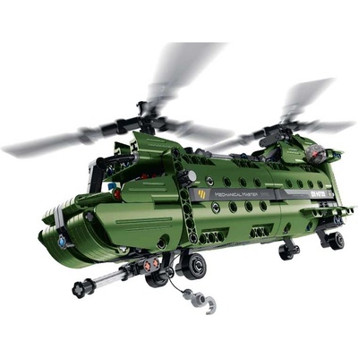 iM.Master Детски пластмасов конструктор 2 в 1 Военен самолет и хеликоптер - 393 части (im6809)