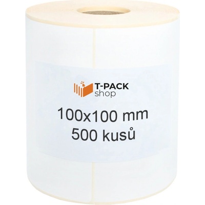 T-Pack ETR10010001 Termotransferové etikety 100x100 mm 500 ks 40 mm bílé