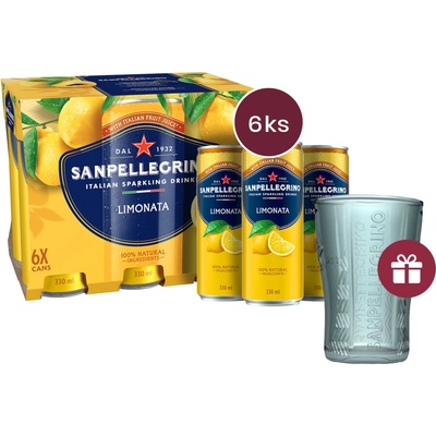 Sanpellegrino Limonata citron plech 6 x 0,33 l + dárek