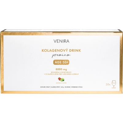 VENIRA PREMIUM kolagen age 50+ pro vlasy, nehty a pleť, jahoda-limetka, 30 sáčků