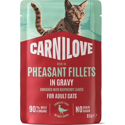 CARNILOVE Cat POUCH GRAVY rich in Pheasant enriched with Raspberry Leaves 85 g