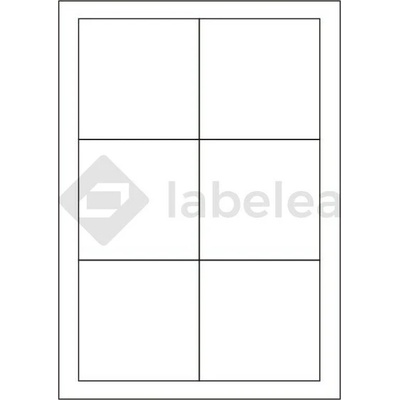 Labelea Samolepiace etikety 90x90 mm biele papierové, na hárku A4, pre laserovú a atramentovú tlač, Farba etikiet Biela, Počet hárkov v balení 100 EPY090090W006S