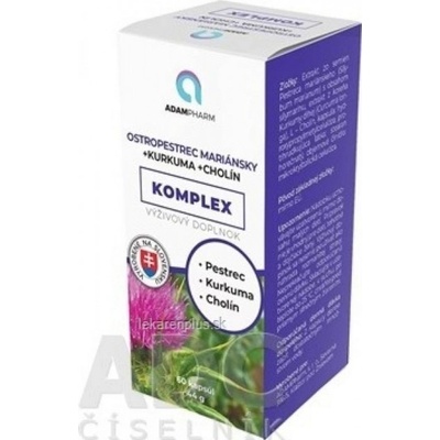 ADAMPharm Ostropestrec mariánsky+Kurkuma+Cholín 60 kapsúl