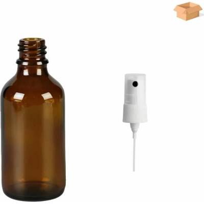 Luna Skleněná lékovka s bílým kosmetickým rozprašovačem 50 ml 110 ks