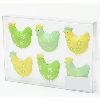 ZÁVES SLIEPKA PLAST S/6 ŽL/ZEL 5X5 CM
